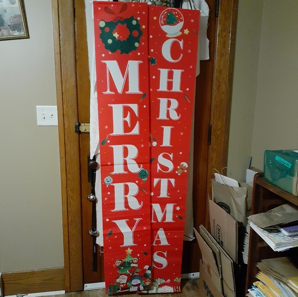 🎅 MERRY CHRISTMAS Banner Flag set indoor outdoor - Picture 1 of 9